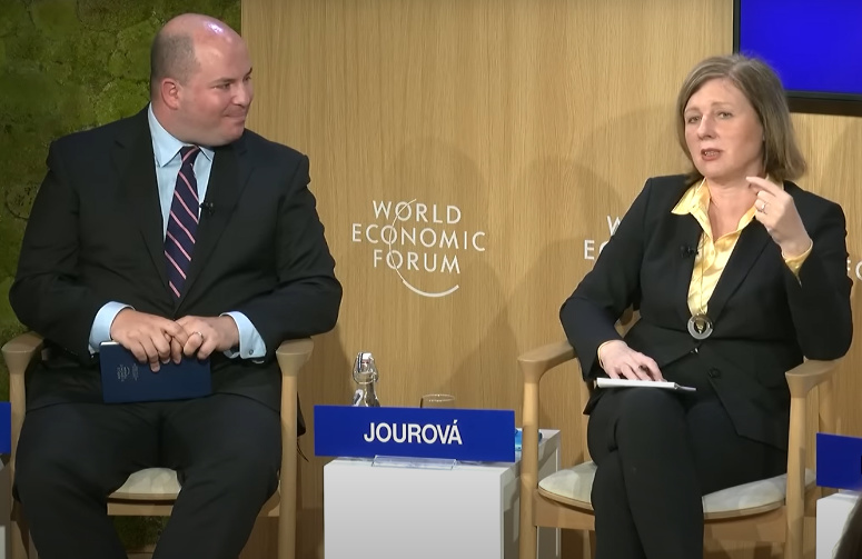 Vera Jourová speaks at the World Economic Forum
